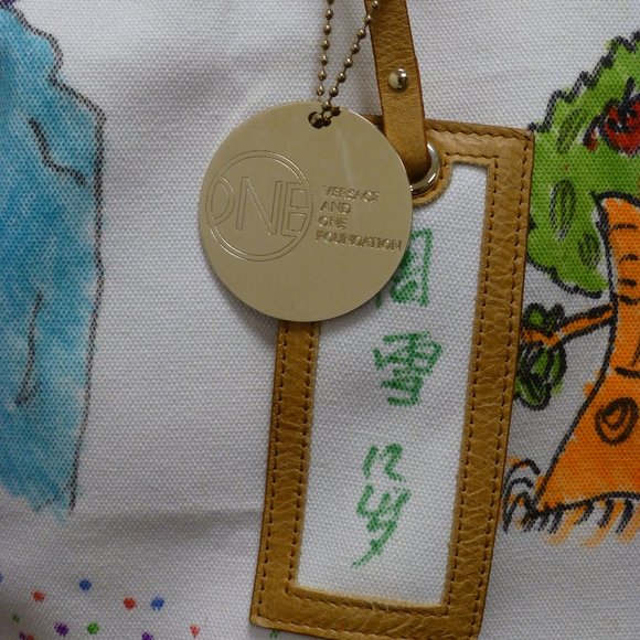 Versace Canvas Tote Bag w/Leather Trim from CARES 2009 LTD Edition, nwt - Picture 7 of 15